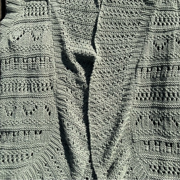 Green Sweater Knit Sleeveless Cardigan - Picture 3 of 4